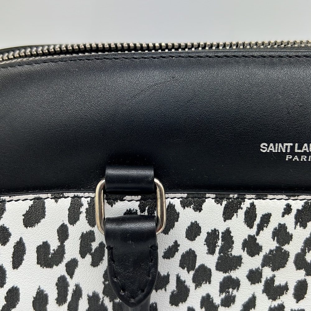 Saint Laurent Baby Duffle Crossbody with animal print Black and White 9”x4”x6” T - Picture 11 of 14